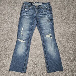 Madewell Jeans Womens 30X27.5 (Tag 28X34) Blue Rail Straight Grunge Boho